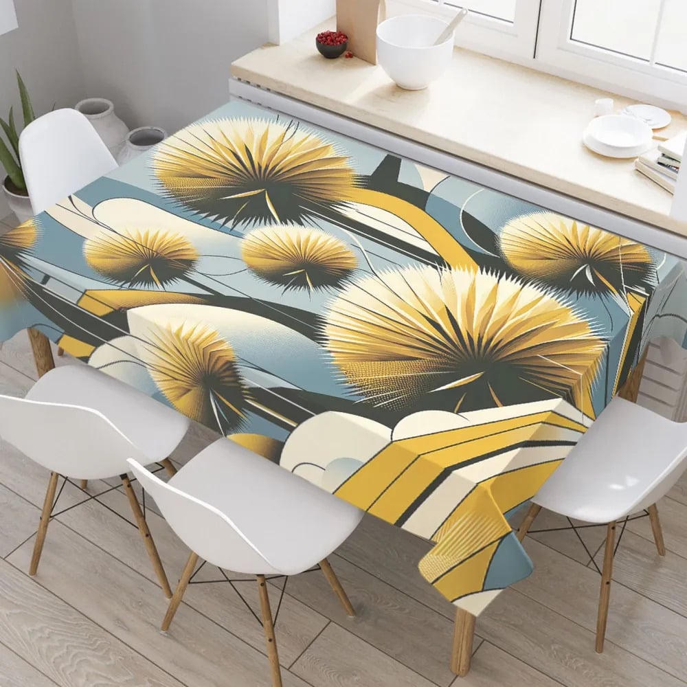 Изображение товара Прямоугольная тканевая скатерть JoyArty с рисунком Цветут одуванчики 120х145 см