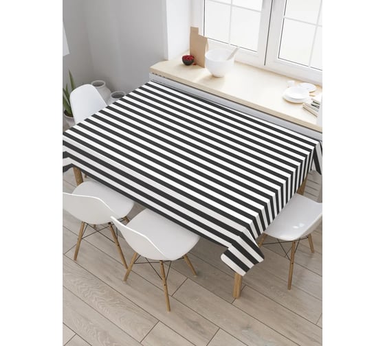 Изображение товара Прямоугольная тканевая скатерть на стол с рисунком JoyArty "Контрастная полоска" 120 на 145 см tc_94525_120x145