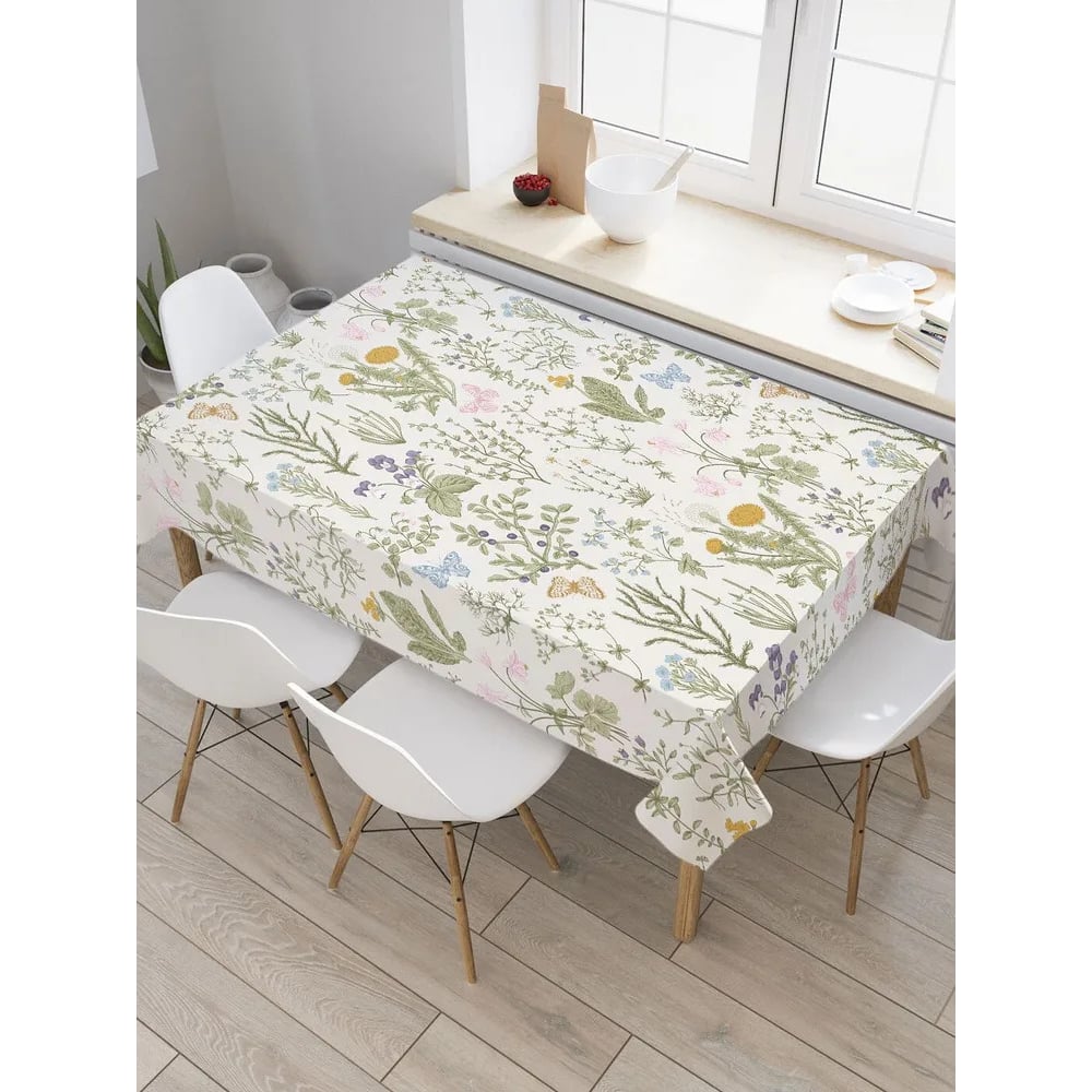 Изображение товара Скатерть JoyArty прямоугольная 145х180 см с рисунком Полевой гербарий