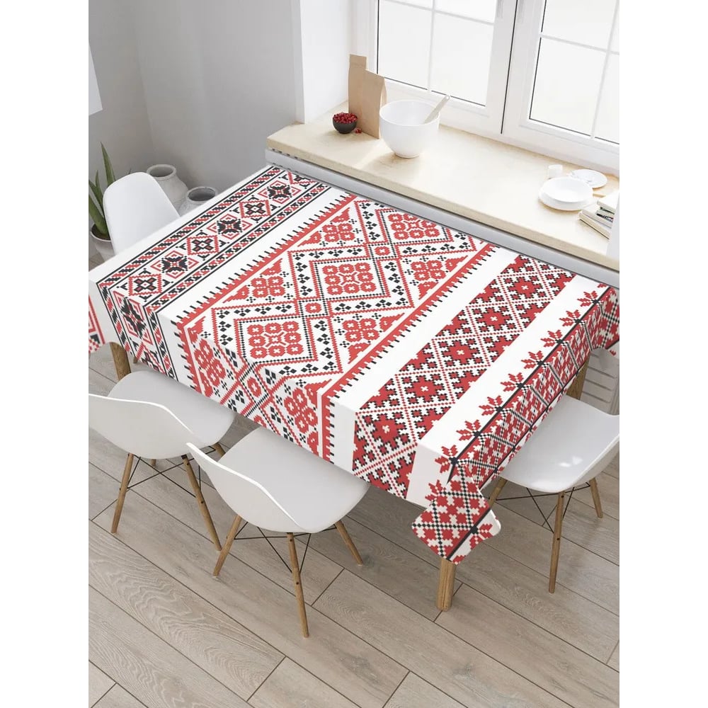 Изображение товара Прямоугольная тканевая скатерть JoyArty 145х180 см с орнаментом Народная самобытность