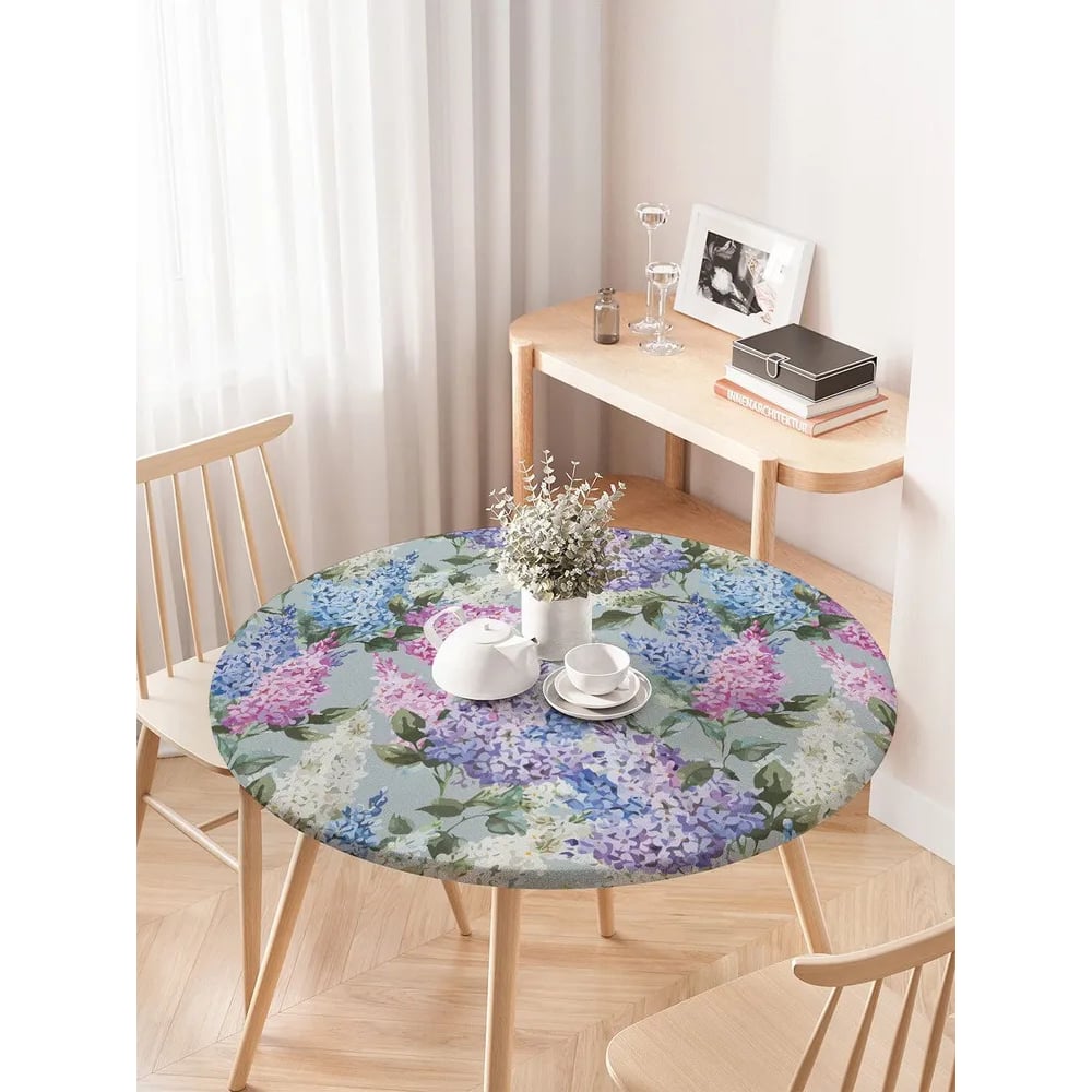Изображение товара Круглая скатерть JoyArty Любовная весна диаметром 75-100 см с водоотталкивающим покрытием