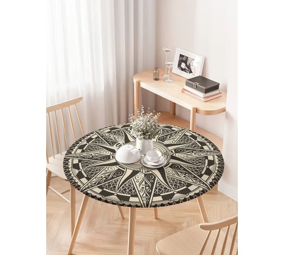 Изображение товара Скатерть на кухонный стол JoyArty "Средневековое солнце", круглая на резинке, диаметр 75-100 см frtc_2952_120x120