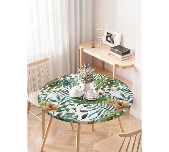 Изображение товара Скатерть на кухонный стол JoyArty "Зеленый папортник", круглая на резинке, диаметр 75-100 см frtc_36047_120x120