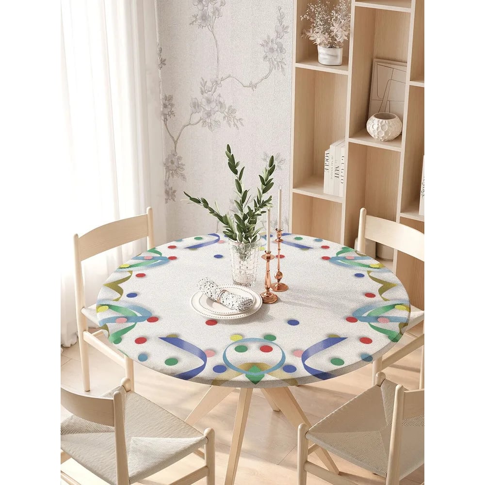 Изображение товара Скатерть на кухонный стол JoyArty Просто и красиво круглая на резинке