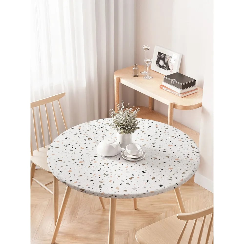 Изображение товара Скатерть JoyArty Терраццо круглая 75-100 см водоотталкивающая моющаяся