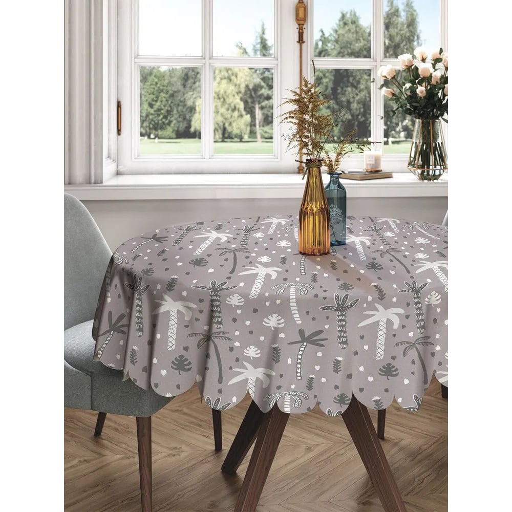 Изображение товара Круглая скатерть на стол с принтом JoyArty 150x150 см современный дизайн