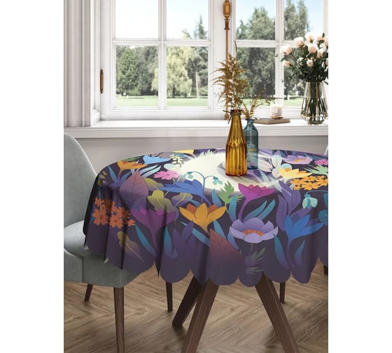 Изображение товара Круглая скатерть на стол с принтом JoyArty 150x150 см, серия 8 марта rtcf01_430094_150x150