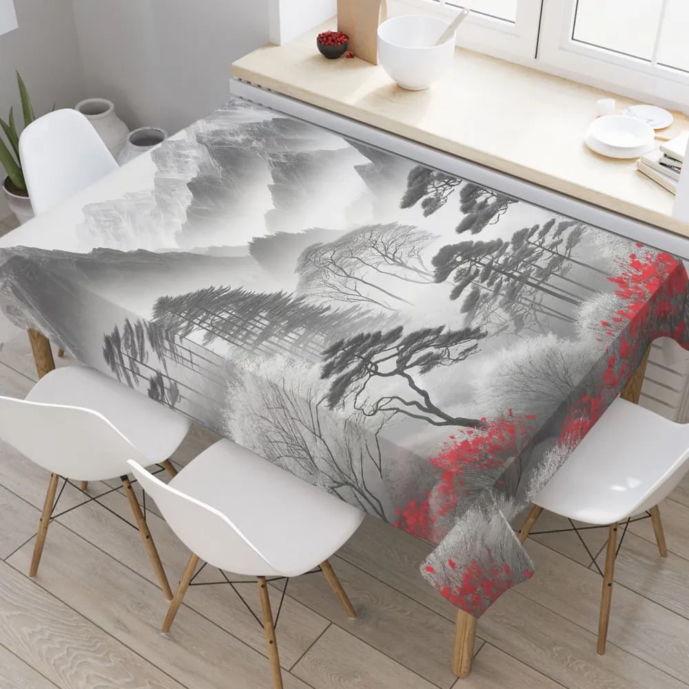 Изображение товара Прямоугольная тканевая скатерть JoyArty Японский туман 120х145 см