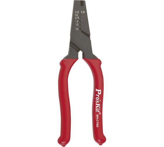 Изображение товара Клещи для обжима неизолированных клемм в комплекте с клеммами ProsKit 8PK-CT005 150 шт. С00036253