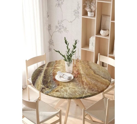 Изображение товара Скатерть на кухонный стол JoyArty "Мрамор гранж", круглая на резинке, диаметр 105-120 см frtc_33987_140x140