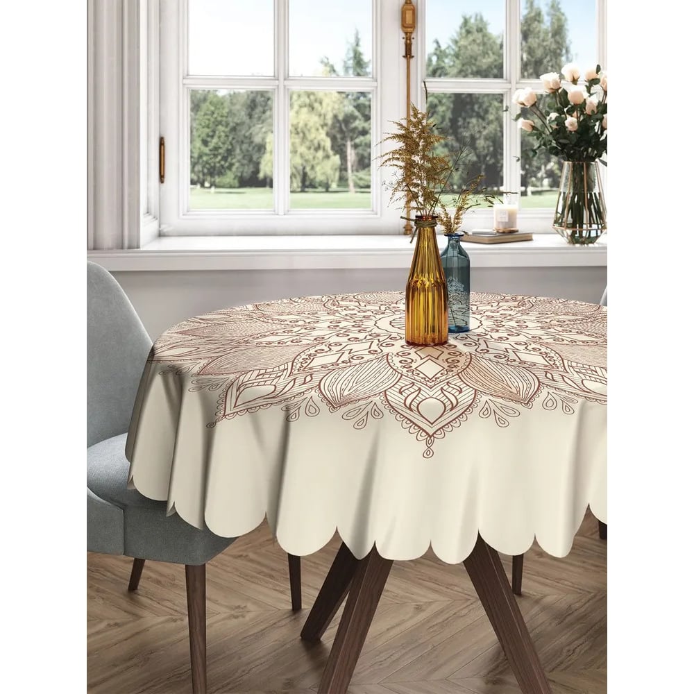 Изображение товара Круглая скатерть JoyArty 150x150 см с узорами