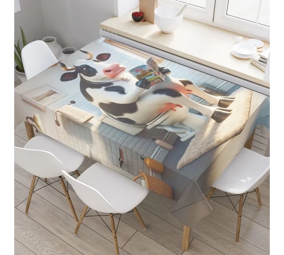 Изображение товара Прямоугольная тканевая скатерть на стол с рисунком JoyArty "Увлекательное чтение" 120 на 145 см tc_sd1787_120x145