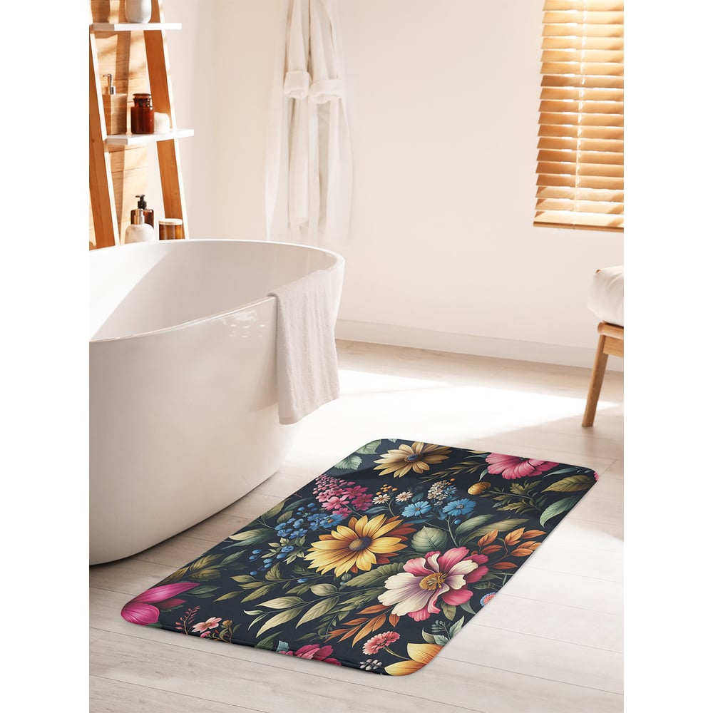 Изображение товара Коврик для ванной комнаты противоскользящий 60x100 см JOYARTY цветы