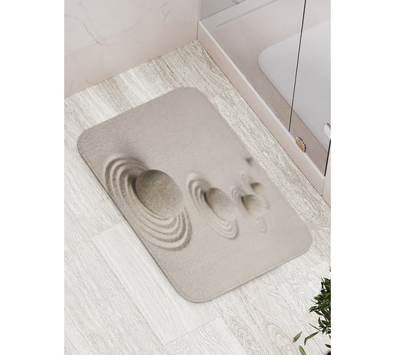 Изображение товара Коврик для ванной комнаты и туалета противоскользящий JOYARTY Круги под камнями 52x77 см bath_91608