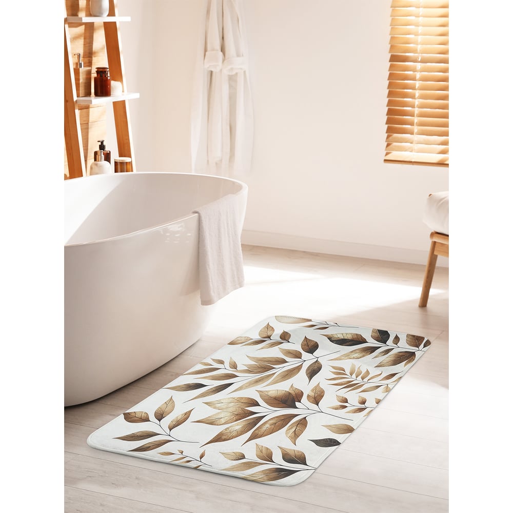 Изображение товара Коврик для ванной комнаты JOYARTY противоскользящий 60x100 см листья