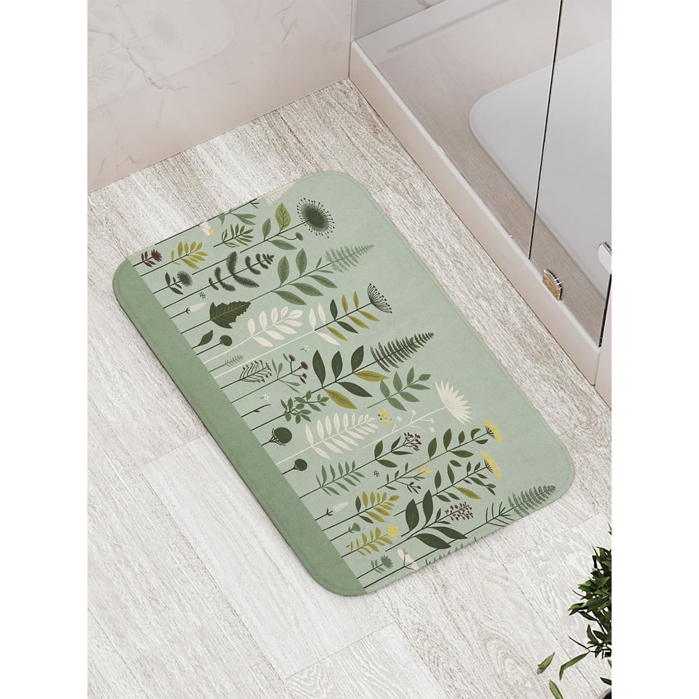 Изображение товара Коврик для ванной комнаты JOYARTY Зеленая поляна 52x77 см противоскользящий