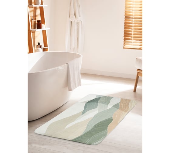 Изображение товара Коврик для ванной комнаты и туалета противоскользящий JOYARTY Холмы 60x100 см bath_sd1884_60x100