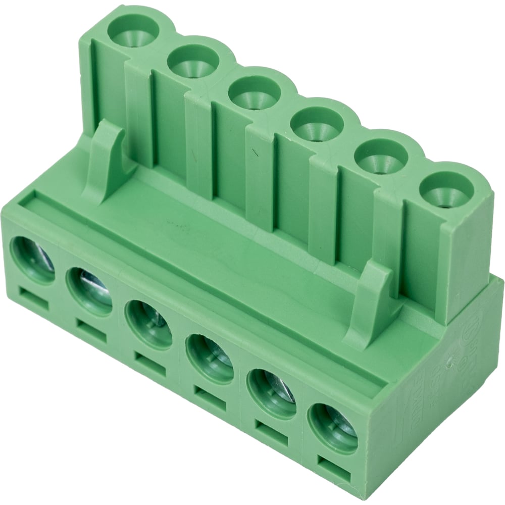 Изображение товара Клеммник Dinkle 6 контактов "вилка" шаг 5.08 мм откр., пр. угол на пл. 2EHDR-06P Т02150513