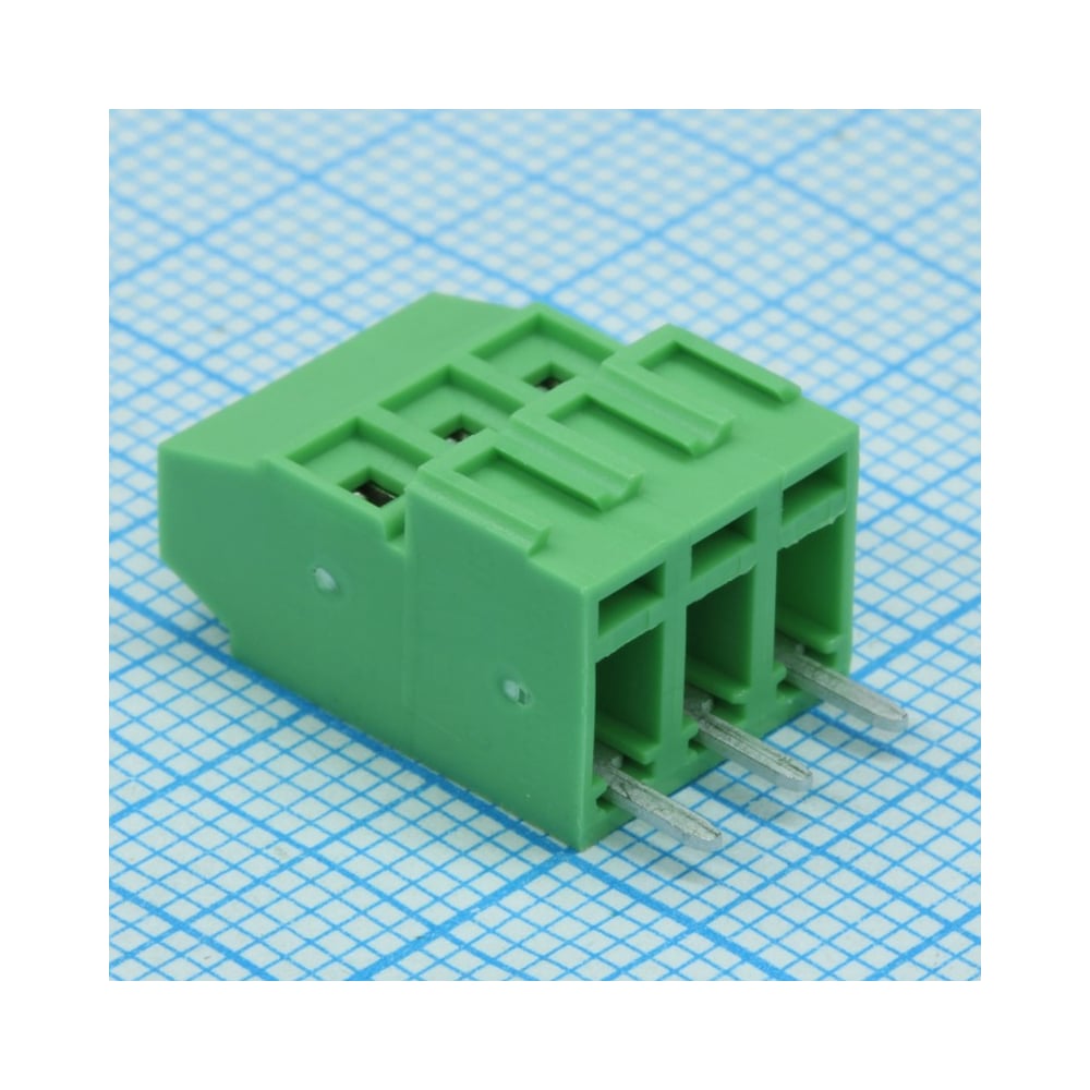 Изображение товара Клеммник Dinkle с 3 контактами вертикальный для платы 3.81 мм, EEK381V-03P