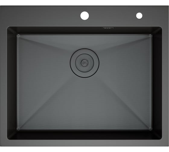 Изображение товара Кухонная мойка D&K нержавеющая сталь, графит, в комплекте с сифоном, корзиной, дозатором DKS604 DKS604506