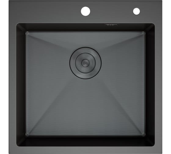 Изображение товара Кухонная мойка D&K нержавеющая сталь, графит, в комплекте с сифоном, корзиной, дозатором DKS505 DKS505006