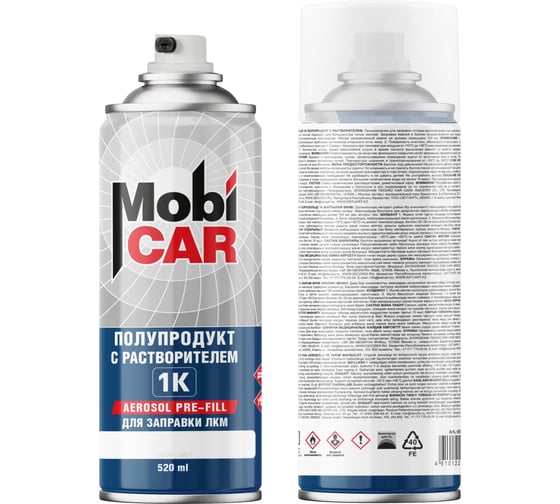 Изображение товара Аэрозольный полупродукт 1К с растворителем Mobicar распылитель LINDAL, 520 мл 0536-00 MC