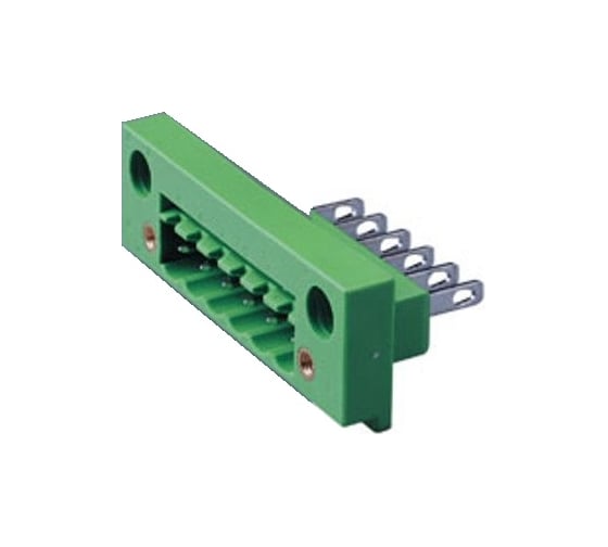 Изображение товара Клеммник Dinkle 4 контакта "вилка" шаг 5.08 мм (с бок. резьб. отв.), на панель 2EHDP-04P Т02153293