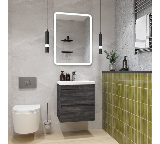 Изображение товара База под раковину подвесная с двумя выкатными ящиками Art&Max FAMILY-M Iron Stone, 500x350x550 мм Family-M-500-2C-SO-IS