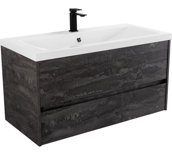 Изображение товара База под раковину подвесная с двумя выкатными ящиками Art&Max FAMILY-M Iron Stone, 1000x480x550 мм Family-M-1000-2C-SO-IS