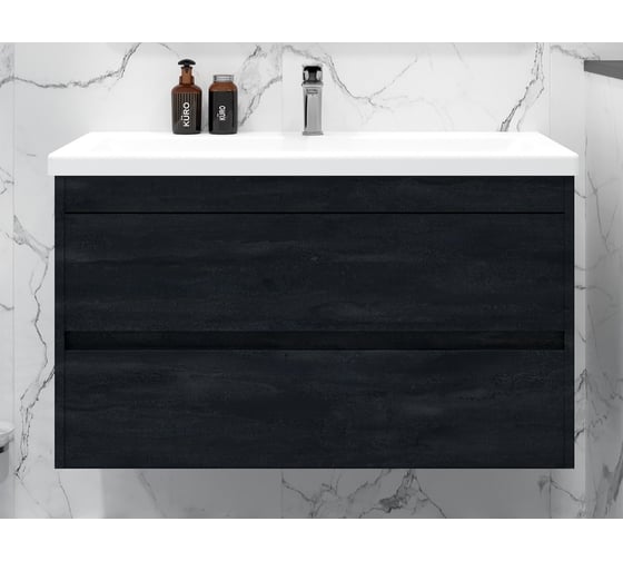 Изображение товара База под раковину подвесная с двумя выкатными ящиками Art&Max FAMILY-M Hard Coal, 900x480x550 мм Family-M-900-2C-SO-HC