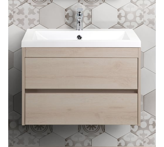 Изображение товара База под раковину подвесная с двумя выкатными ящиками Art&Max FAMILY Pino Bianco, 580x480x550 мм Family-580-2C-SO-PB