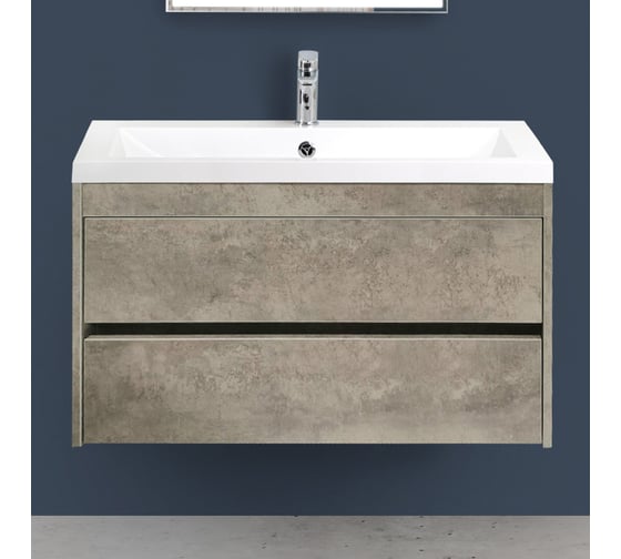 Изображение товара База под раковину подвесная с двумя выкатными ящиками Art&Max FAMILY Cemento Veneto, 900x480x550 мм Family-900-2C-SO-CV