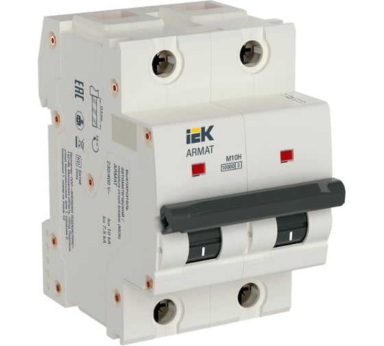 Изображение товара Автоматический выключатель IEK ARMAT M10H 2P B 100A AR-M10H-2-B100