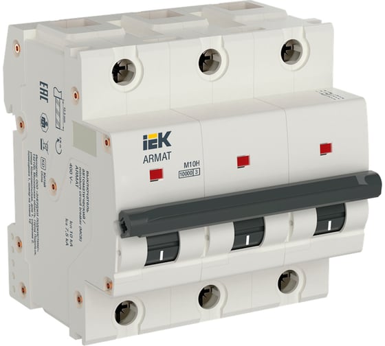 Изображение товара Автоматический выключатель IEK ARMAT M10H 3P L 80А AR-M10H-3-L080