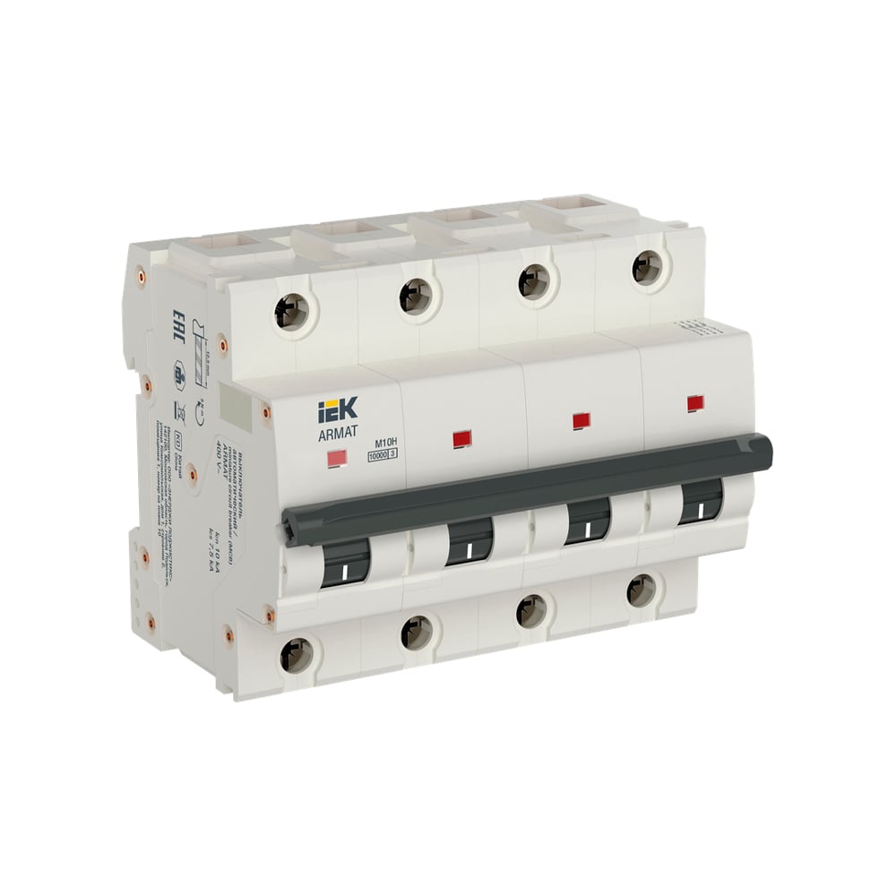 Изображение товара Автоматический выключатель IEK ARMAT M10H 4P 80A C IP20 для защиты цепей