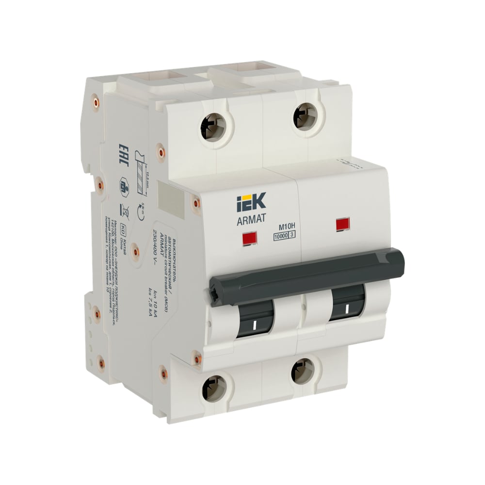 Автоматический выключатель IEK ARMAT M10H 2P B 80A AR-M10H-2-B080