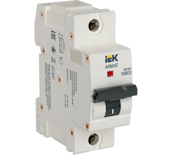 Изображение товара Автоматический выключатель IEK ARMAT M10H 1P C 100A AR-M10H-1-C100