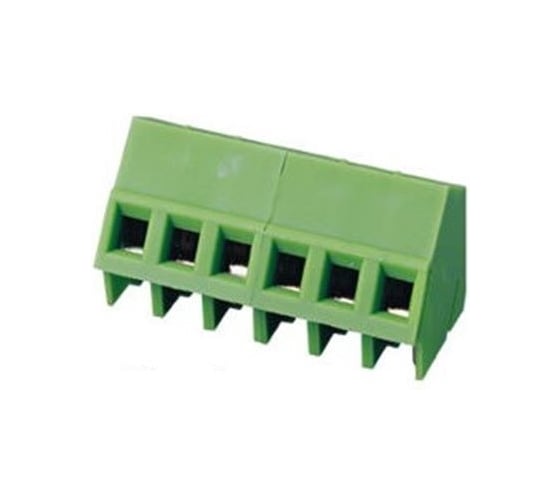 Изображение товара Клеммник 2 контактный Dinkle шаг 5.08 мм, на плату (каб. ввод 45 град.) EK508A-02P Т02150447