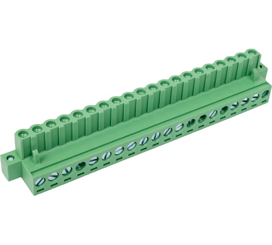 Изображение товара Клеммник 20 контактный Dinkle &quot гнездо&quot шаг 5.00 мм (с боковыми фиксирующими винтами) 5ESDVM-20P Т02152965