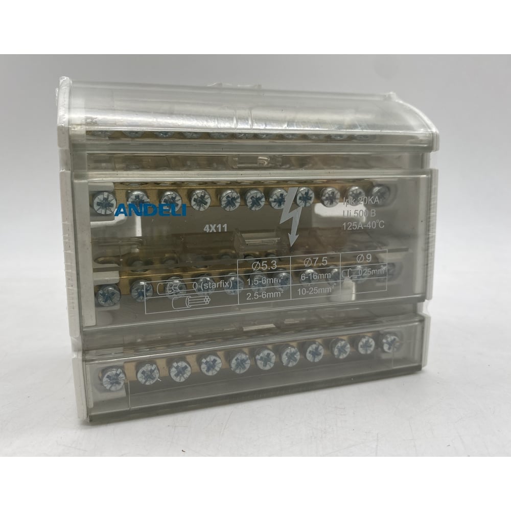 Изображение товара Шина нулевая ANDELI ADL16-274 для DIN-рейки 4 полюса 125А белая