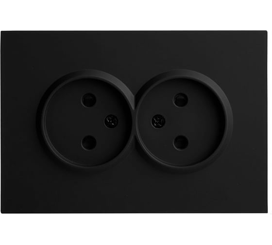 Изображение товара Розетка 2-местная STEKKER с защитной шторкой, б/з, 250В, 16А, серия Эмили, RST16-5116-05, черный уголь, soft touch, 49851