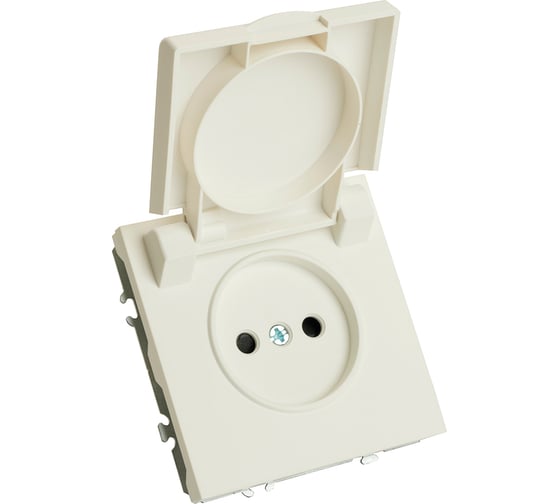 Изображение товара Розетка 1-местная STEKKER с крышкой с защ. штор, б/з, 250В, 16А, серия Эмили, RST16-5113-01, белый фарфор, soft touch, 49878