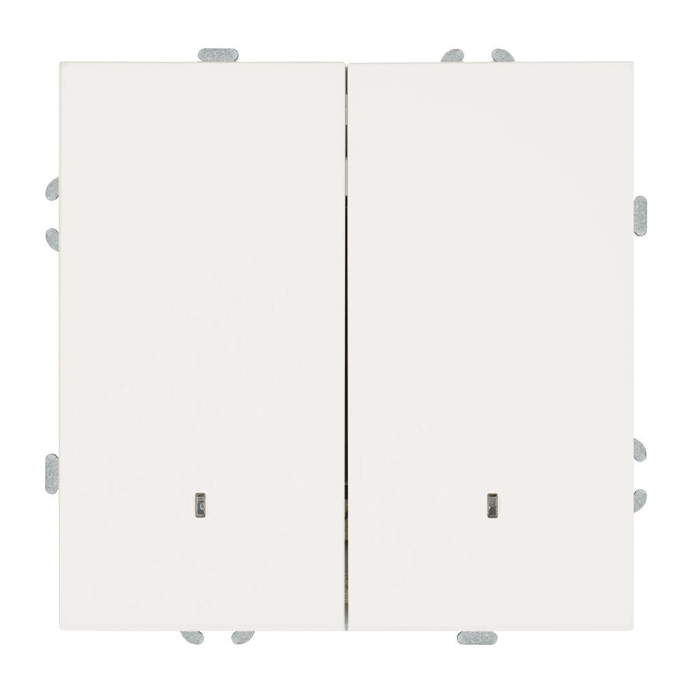 Изображение товара Выключатель 2-клавишный c индикатором STEKKER белый фарфор