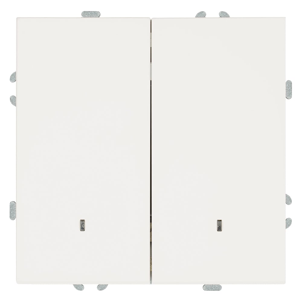 Изображение товара Выключатель 2-клавишный c индикатором STEKKER белый фарфор