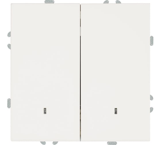 Изображение товара Выключатель 2-клавишный c индикатором (механизм) STEKKER 250В, 10А, серия Эмили, RSW10-5102-01, белый фарфор, soft touch, 49864