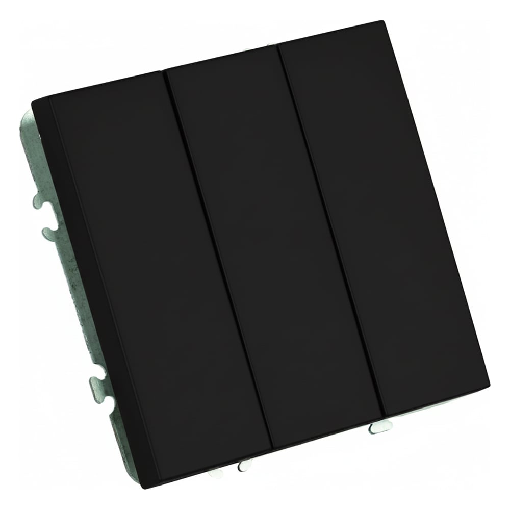 Изображение товара Выключатель 3-клавишный (механизм) STEKKER 250В, 10А, серия Эмили, RSW10-5108-05, черный уголь, soft touch, 49844