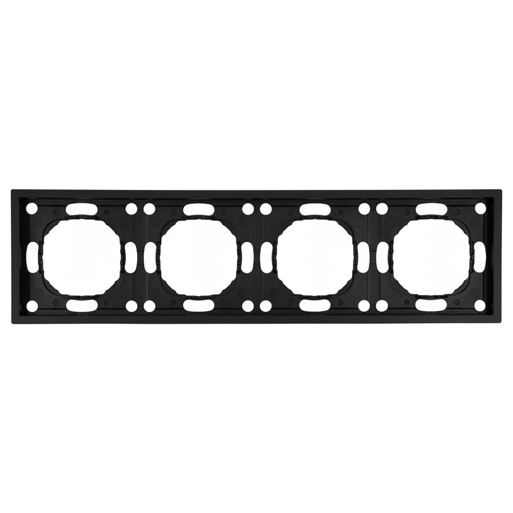 Изображение товара Рамка модульная с перегородкой серия Эмили черный уголь IP20 4 поста