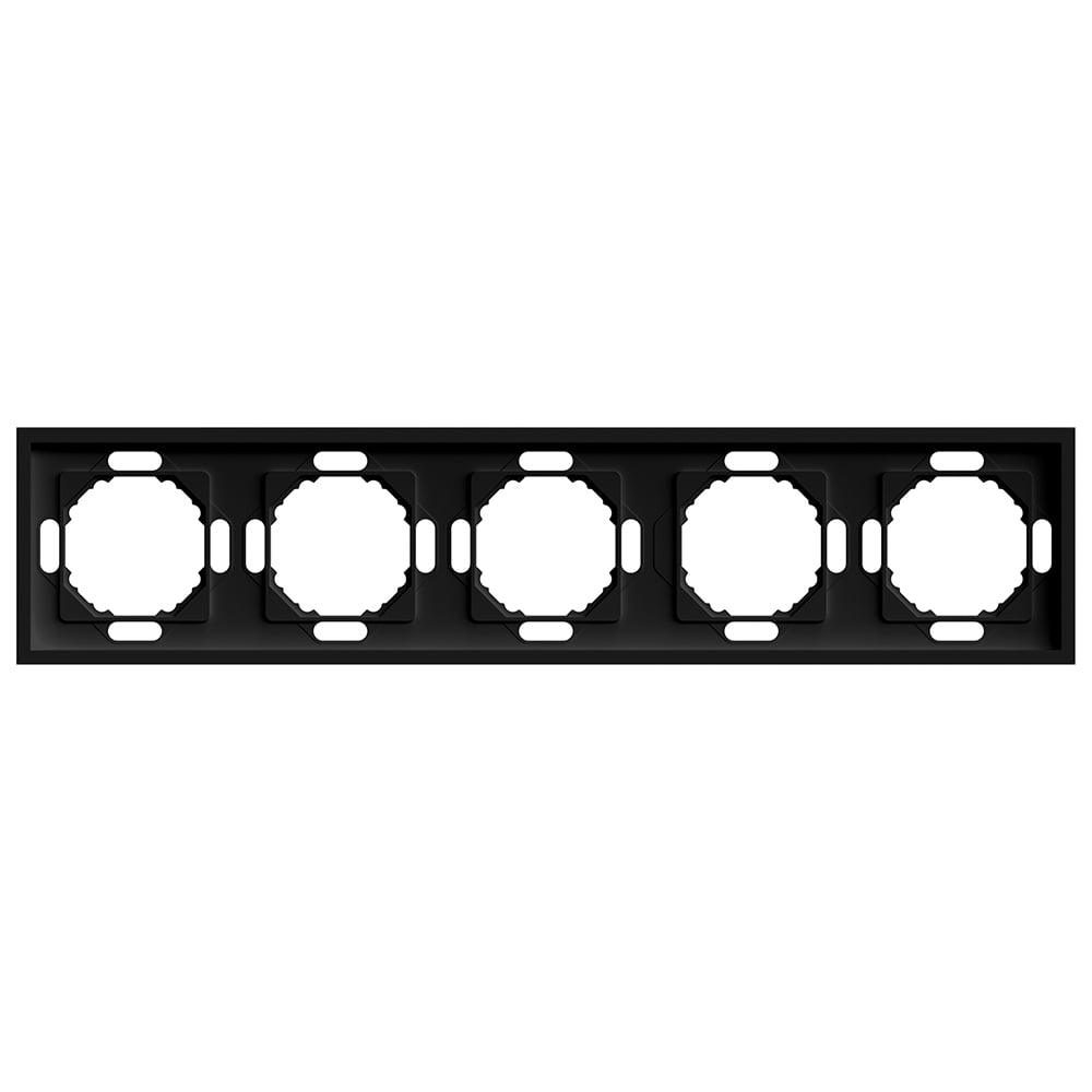 Изображение товара Рамка STEKKER PFR00-5005-05 5-местная черный уголь Эмили