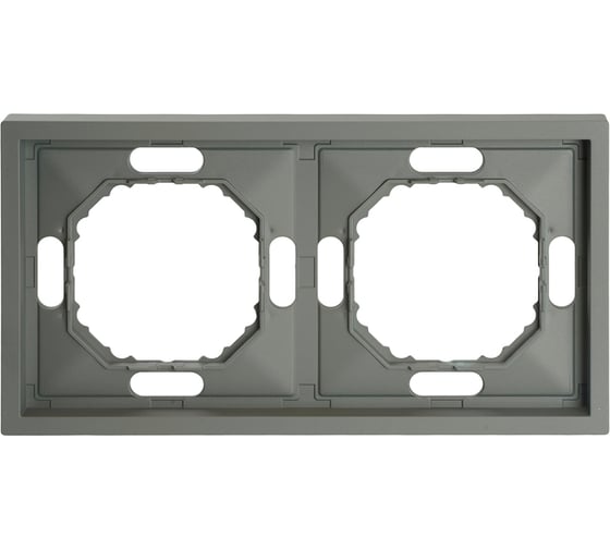 Изображение товара Рамка STEKKER PFR00-5002-10 2-местная, серия Эмили, платиново-серый, soft touch, 49963