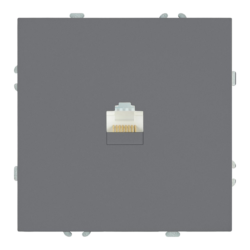 Изображение товара Розетка компьютерная 1-местная RJ-45 (механизм) STEKKER, серия Эмили, RST00-5117-10, платиново-серый, soft touch, 49951